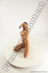 Nude Man White Muscular Short Brown Sitting poses - ALL Sitting poses - on knees Multi angles poses Realistic